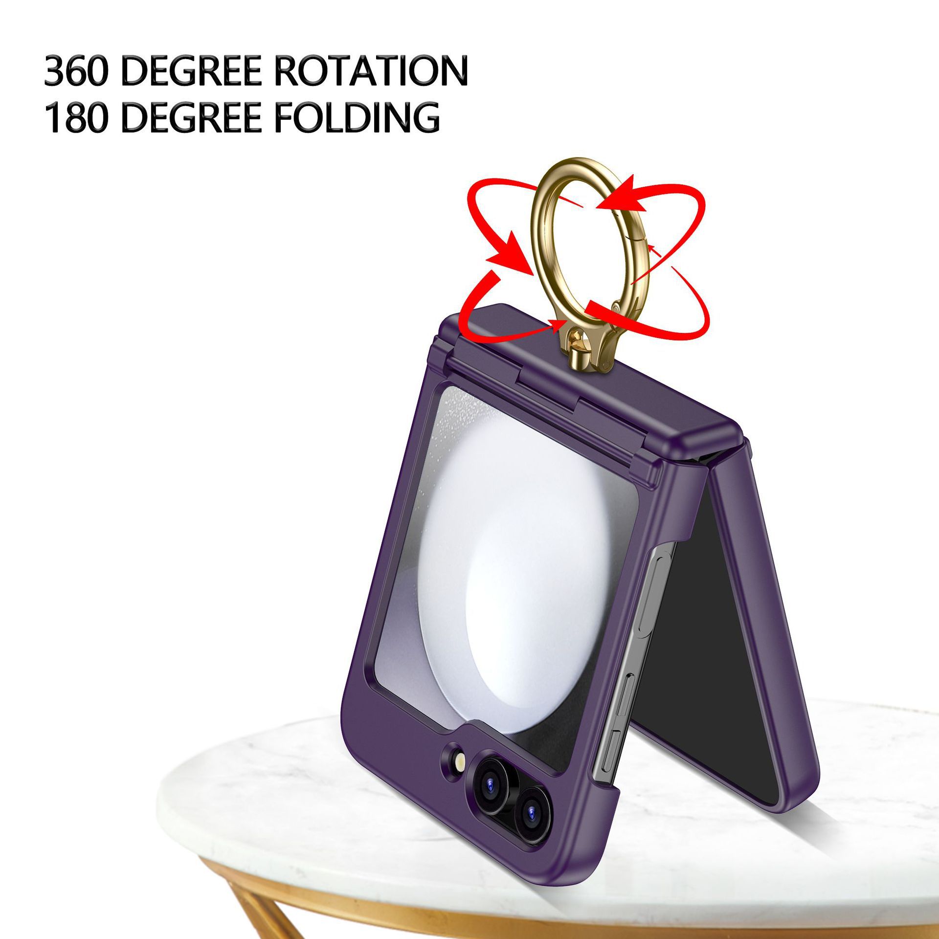 Compatible with Samsung Z Flip 7/6/5 phone cases, 4/3 hinge ring holder, foldable screen drop protection case