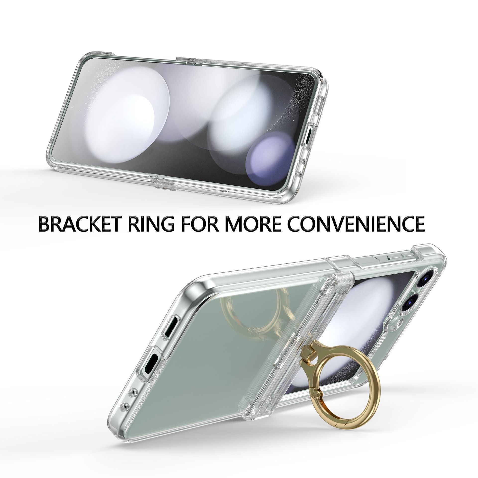 Compatible with Samsung Z Flip 7/6/5 phone cases, 4/3 hinge ring holder, foldable screen drop protection case