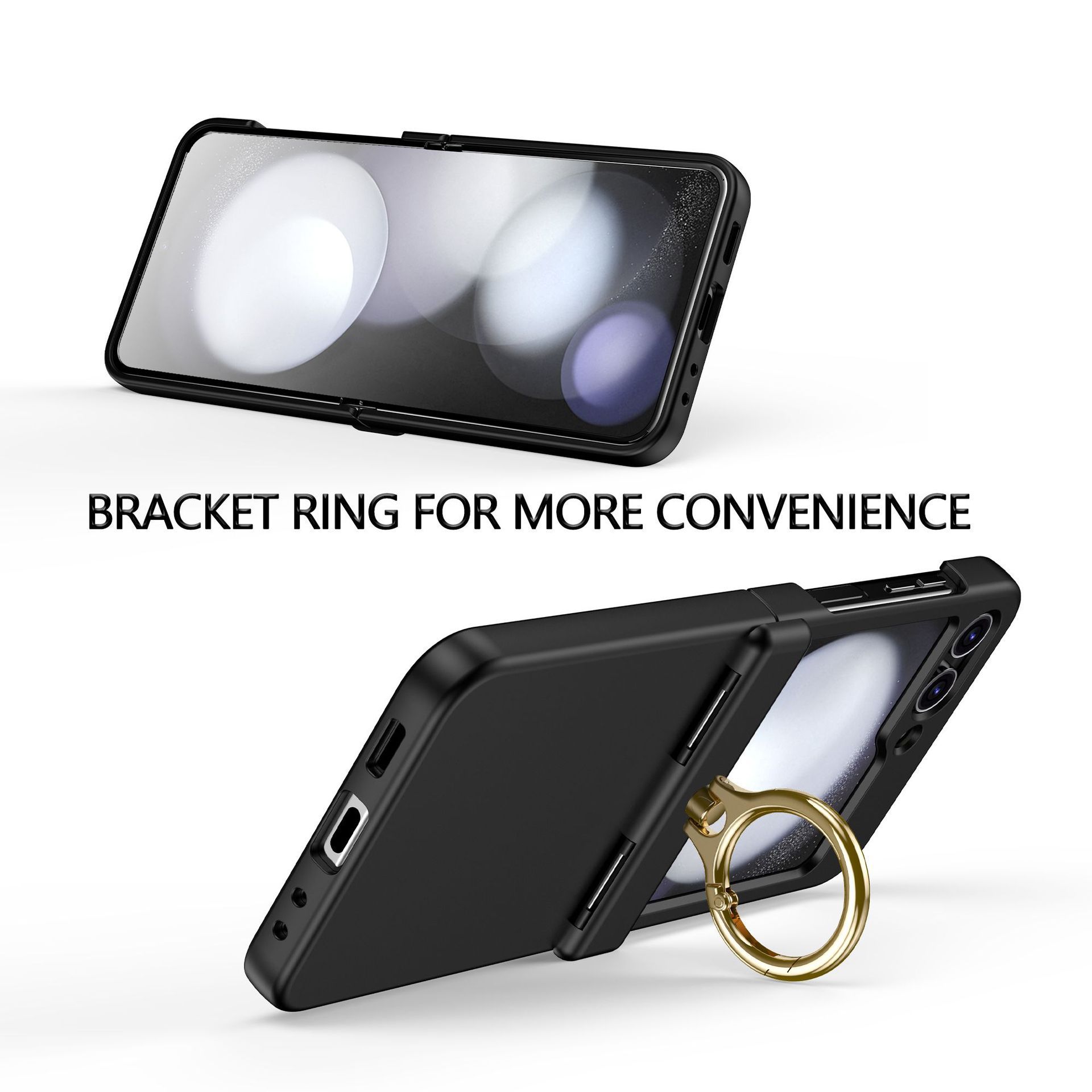 Compatible with Samsung Z Flip 7/6/5 phone cases, 4/3 hinge ring holder, foldable screen drop protection case