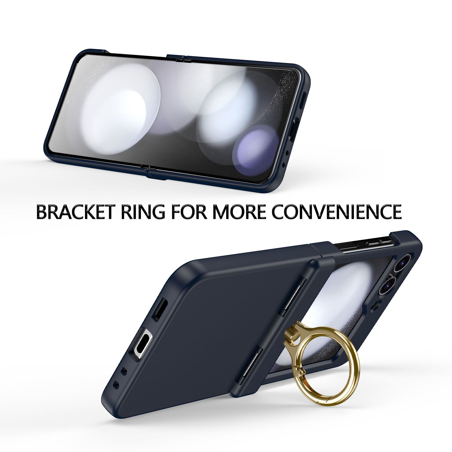 Compatible with Samsung Z Flip 7/6/5 phone cases, 4/3 hinge ring holder, foldable screen drop protection case