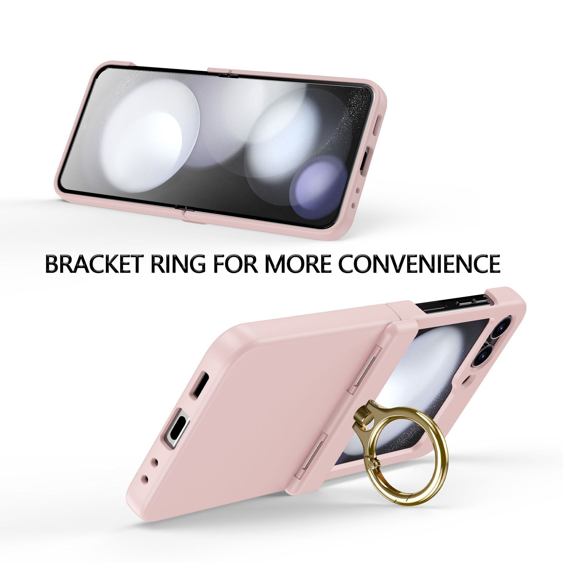 Compatible with Samsung Z Flip 7/6/5 phone cases, 4/3 hinge ring holder, foldable screen drop protection case