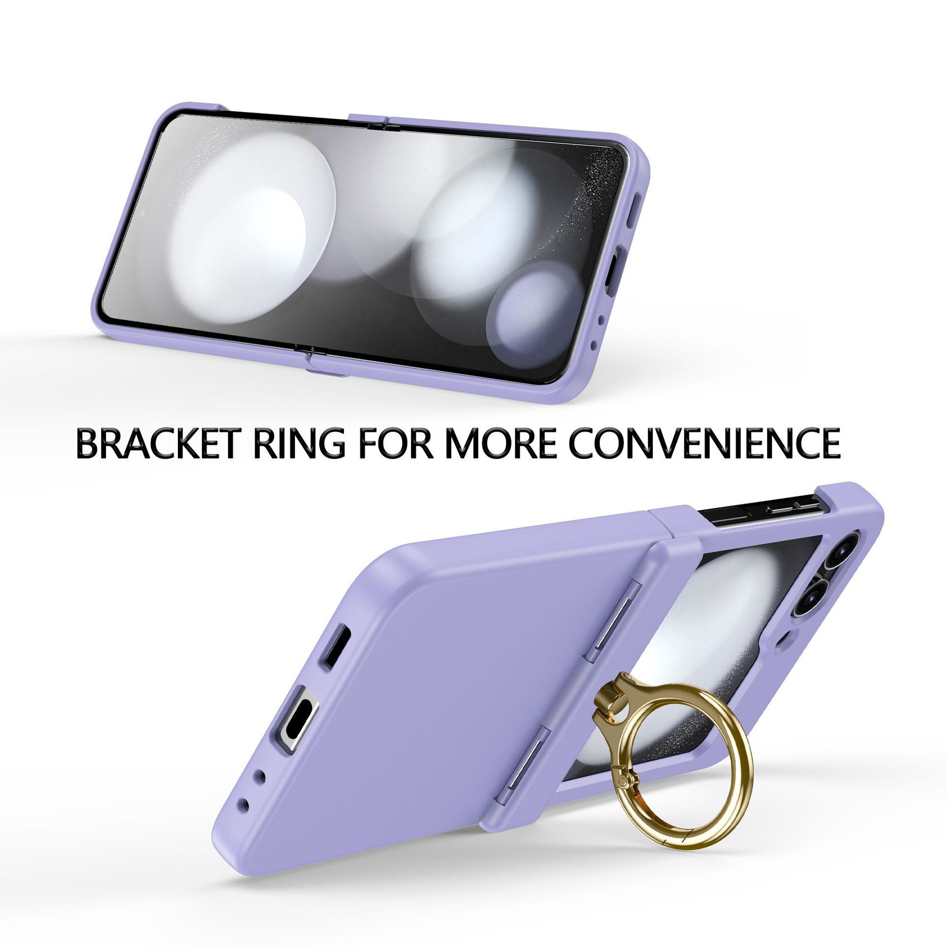 Compatible with Samsung Z Flip 7/6/5 phone cases, 4/3 hinge ring holder, foldable screen drop protection case