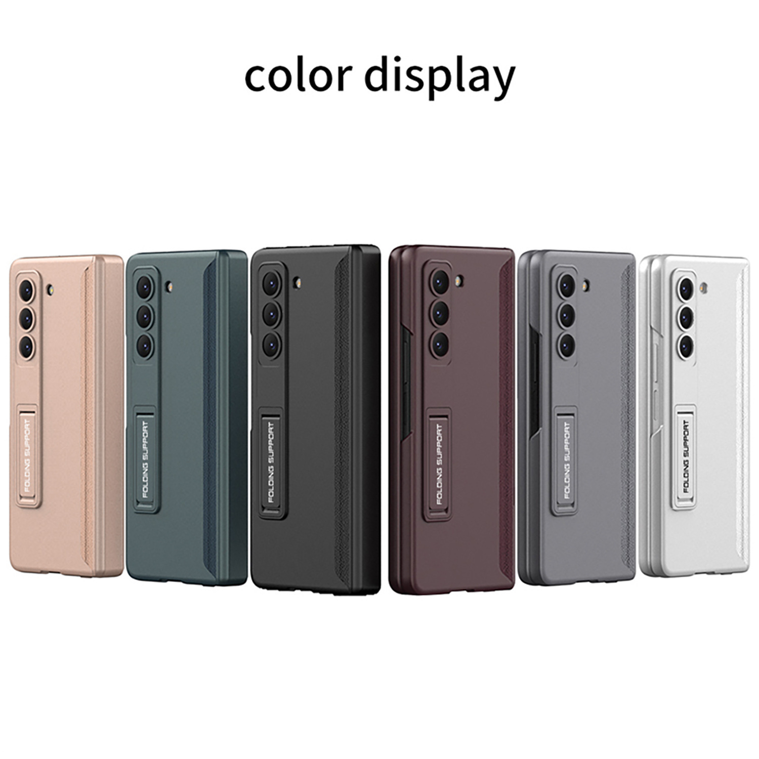 Compatible with Samsung ZFold5/6/7 phone case, magnetic hinge stand, privacy screen protector, full coverage, drop-proof folding protective case