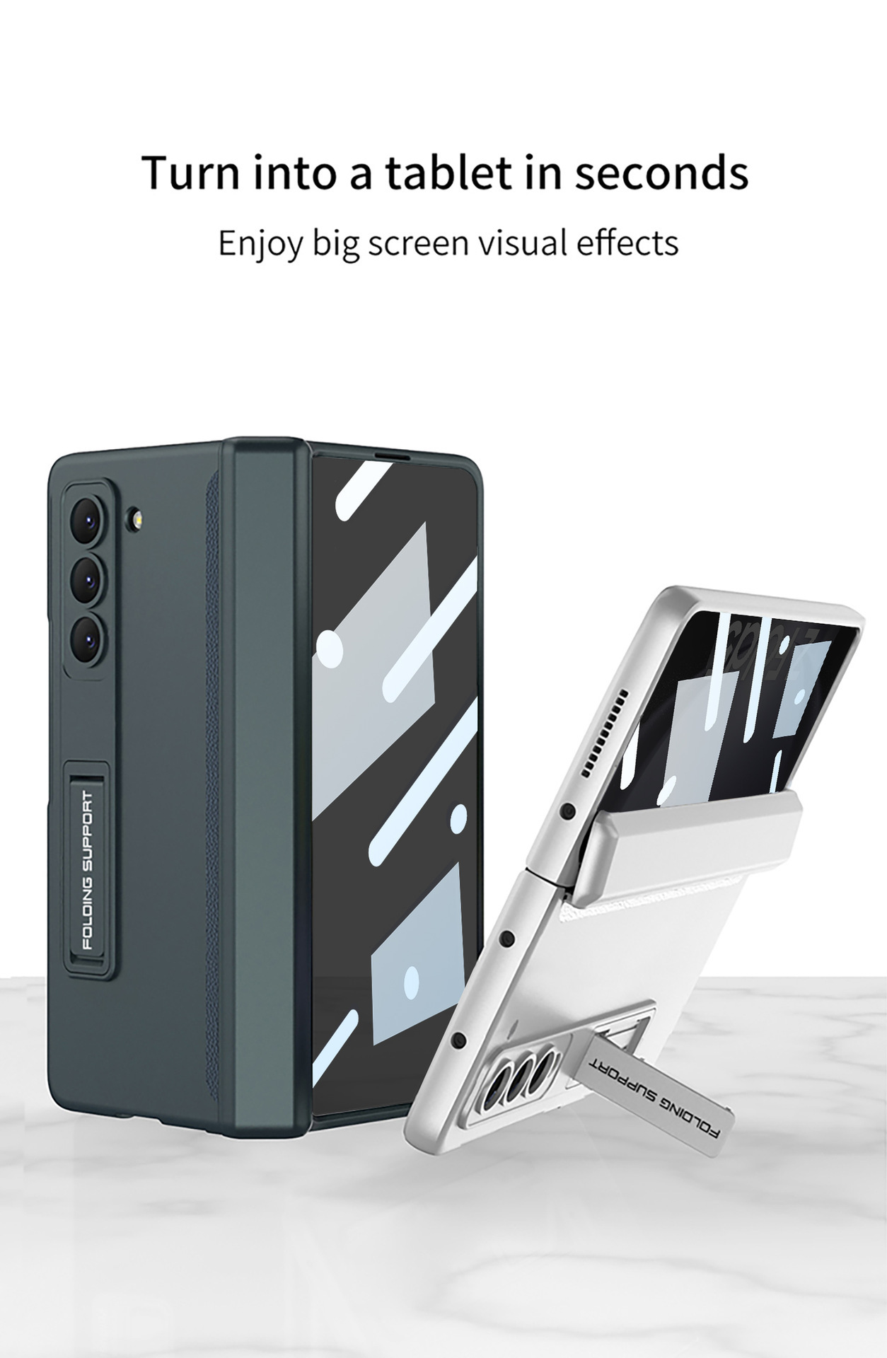 Compatible with Samsung ZFold5/6/7 phone case, magnetic hinge stand, privacy screen protector, full coverage, drop-proof folding protective case