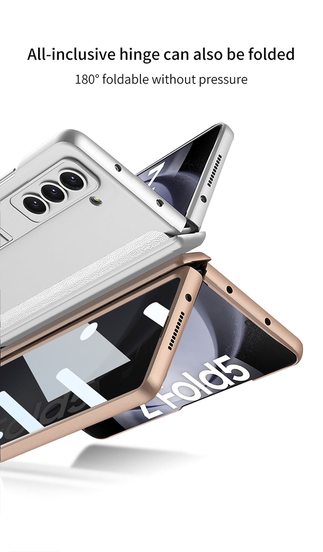 Compatible with Samsung ZFold5/6/7 phone case, magnetic hinge stand, privacy screen protector, full coverage, drop-proof folding protective case