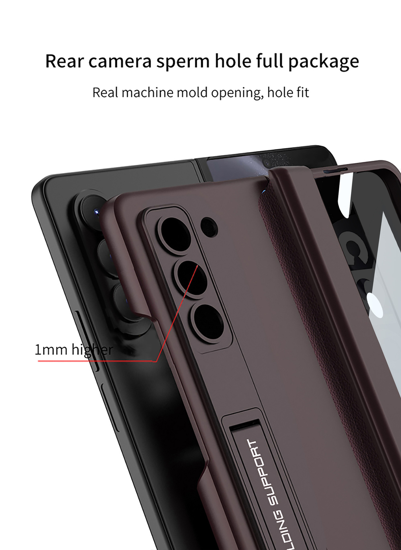 Compatible with Samsung ZFold5/6/7 phone case, magnetic hinge stand, privacy screen protector, full coverage, drop-proof folding protective case