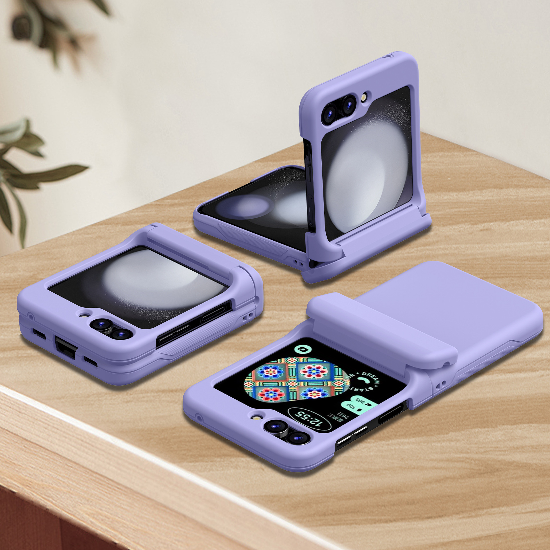 Compatible with Samsung Z Flip 6/5 phone case, 4/3 folding screen, built-in SIM card slot, spring chain shockproof protective case