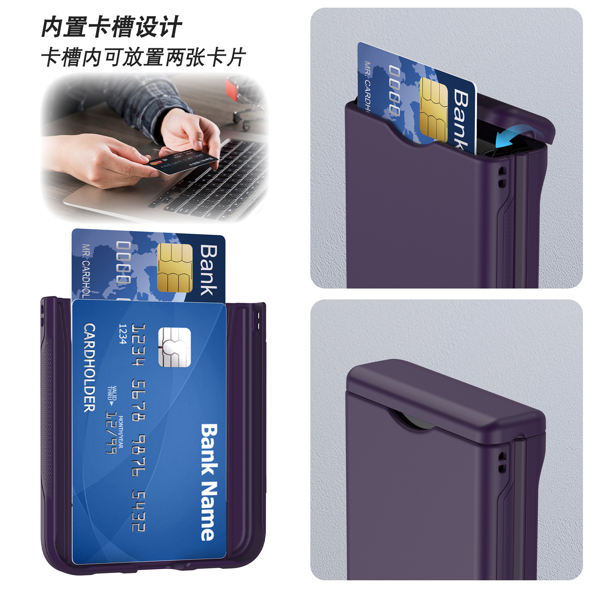 Compatible with Samsung Z Flip 6/5 phone case, 4/3 folding screen, built-in SIM card slot, spring chain shockproof protective case