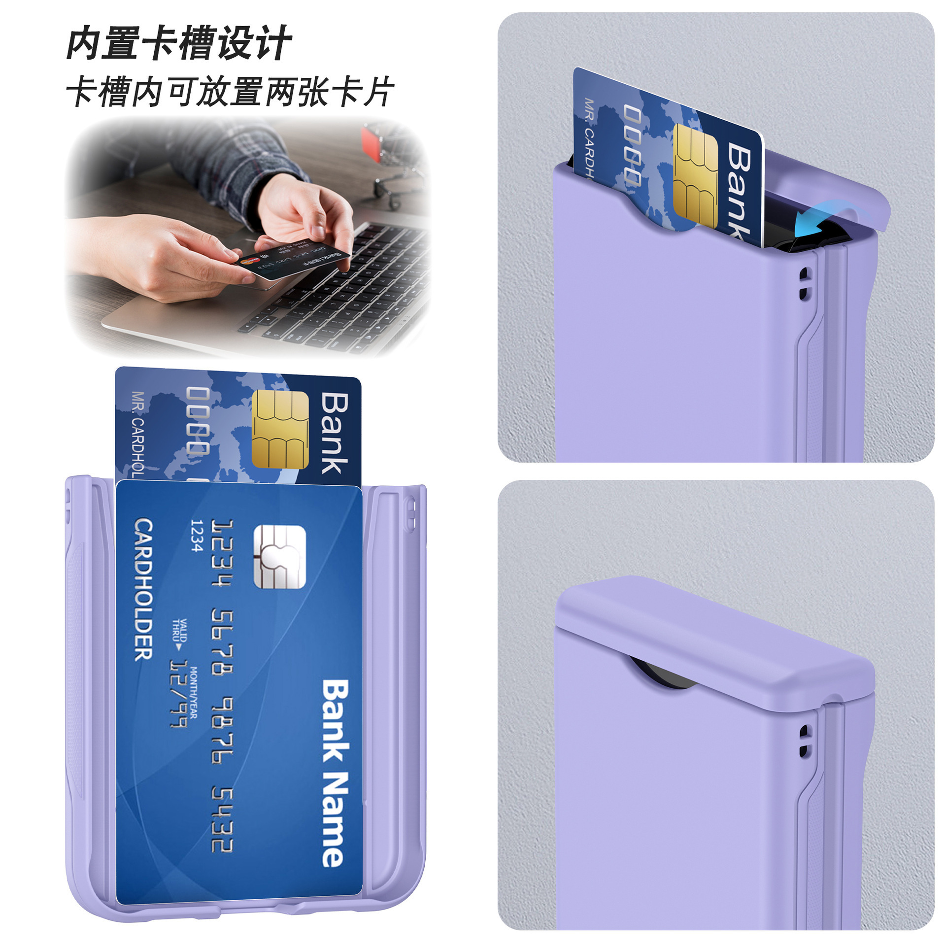 Compatible with Samsung Z Flip 6/5 phone case, 4/3 folding screen, built-in SIM card slot, spring chain shockproof protective case