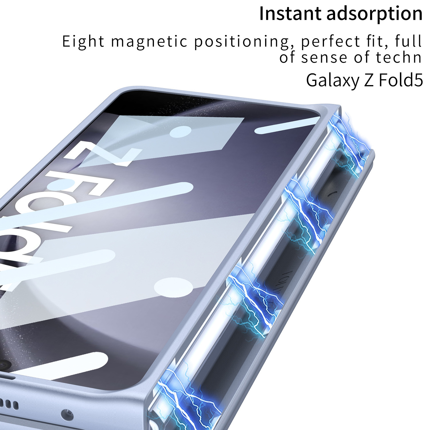 Compatible with Samsung Z Fold6/5 phone case, pen slot, magnetic swivel hinge, and folding screen protector.