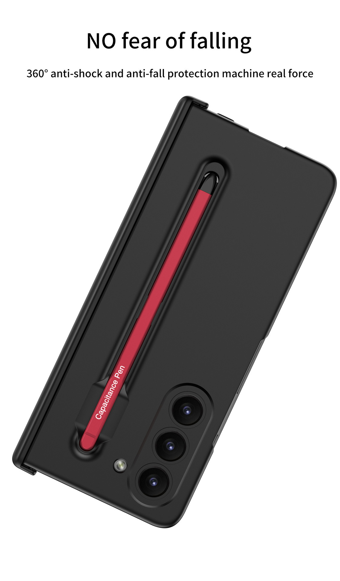 Compatible with Samsung Z Fold6/5 phone case, pen slot, magnetic swivel hinge, and folding screen protector.