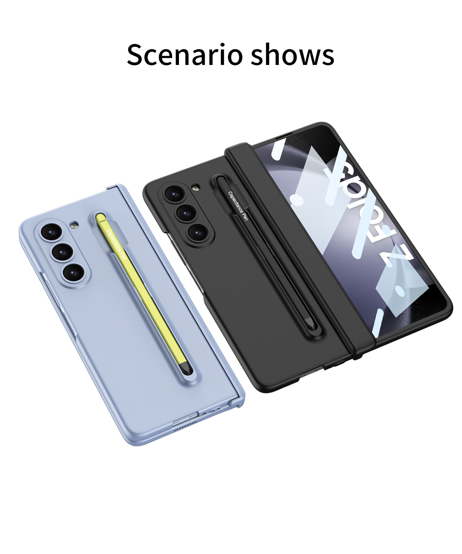 Compatible with Samsung Z Fold6/5 phone case, pen slot, magnetic swivel hinge, and folding screen protector.