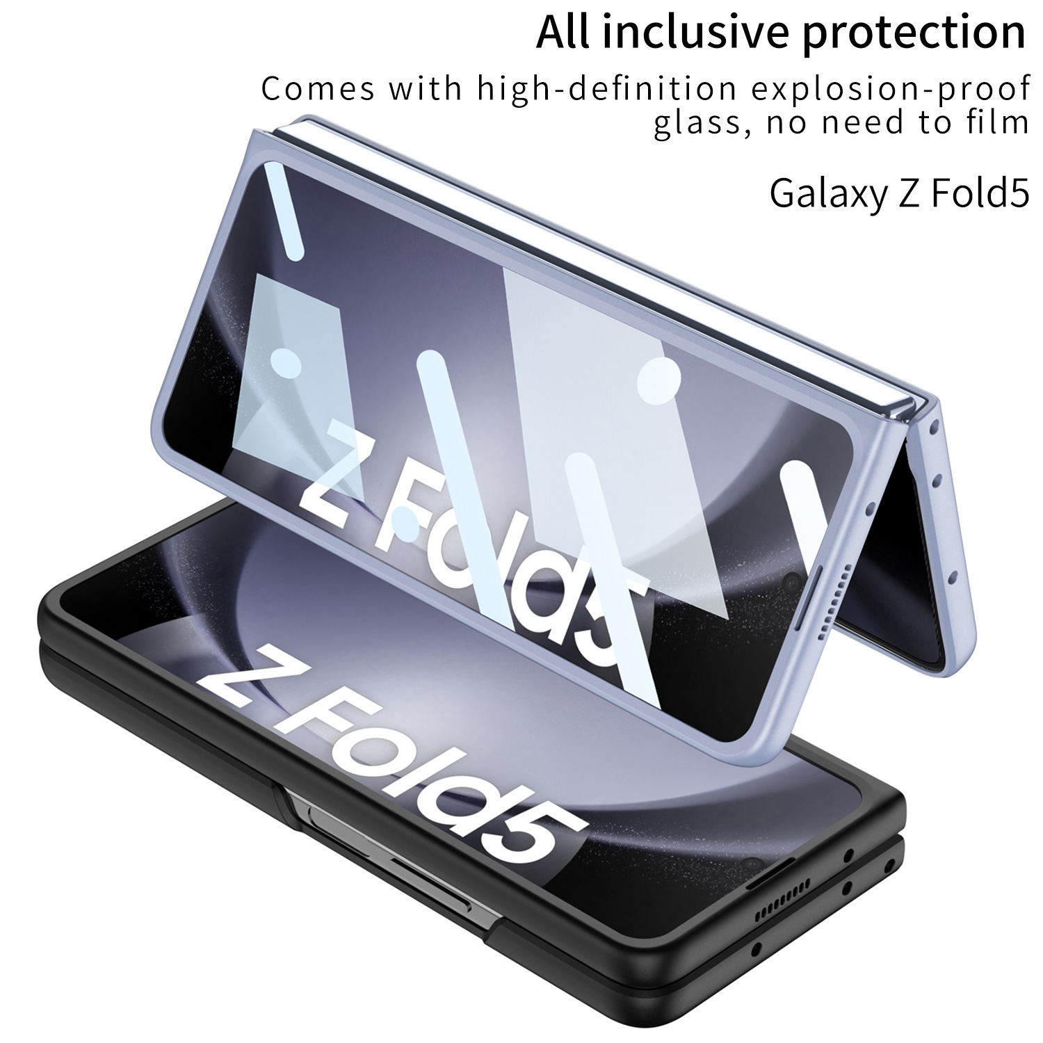 Samsung Z Fold5 Phone Case with Pen Slot and Stylus, Ultra-thin Integrated Screen Protector, New Folding Protective Case