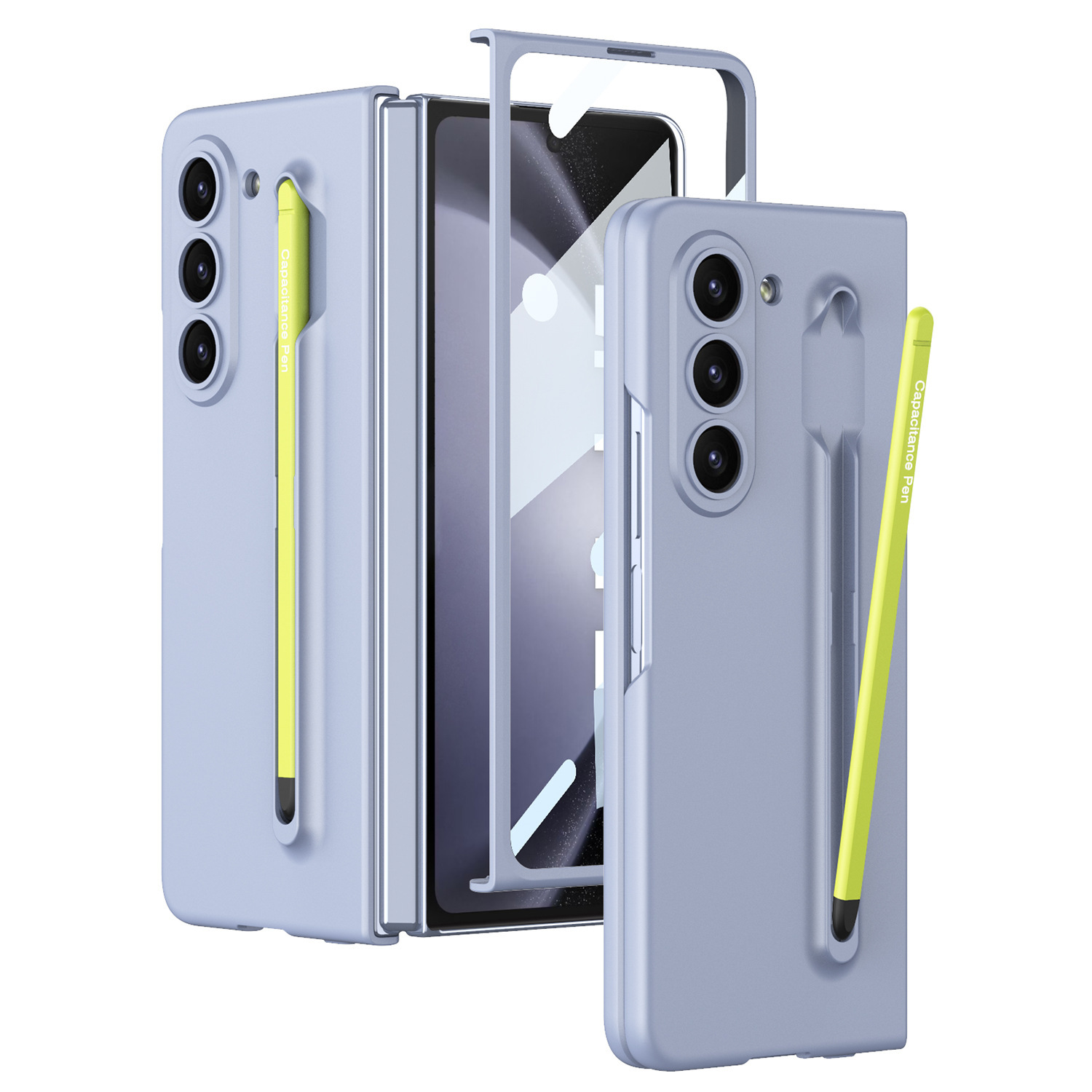 Samsung Z Fold5 Phone Case with Pen Slot and Stylus, Ultra-thin Integrated Screen Protector, New Folding Protective Case