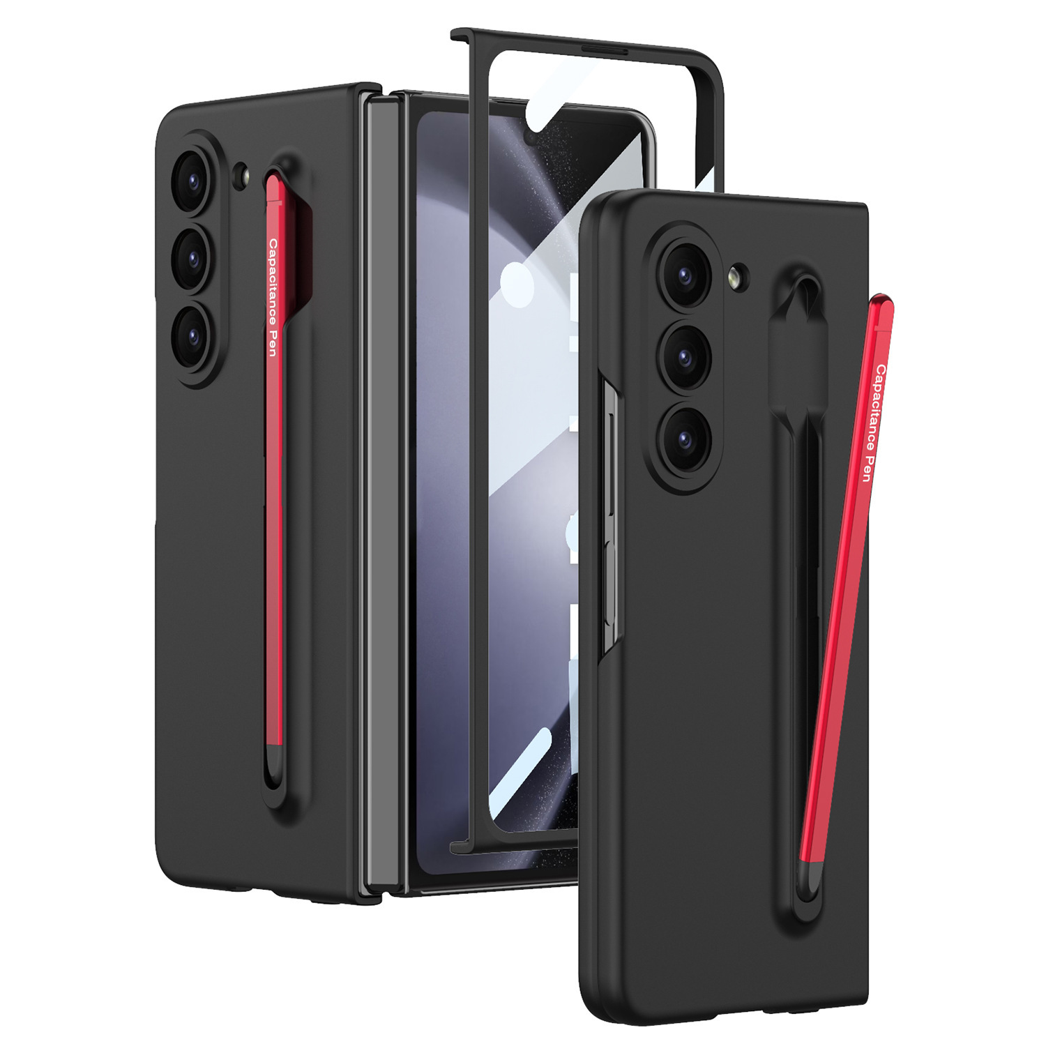 Samsung Z Fold5 Phone Case with Pen Slot and Stylus, Ultra-thin Integrated Screen Protector, New Folding Protective Case