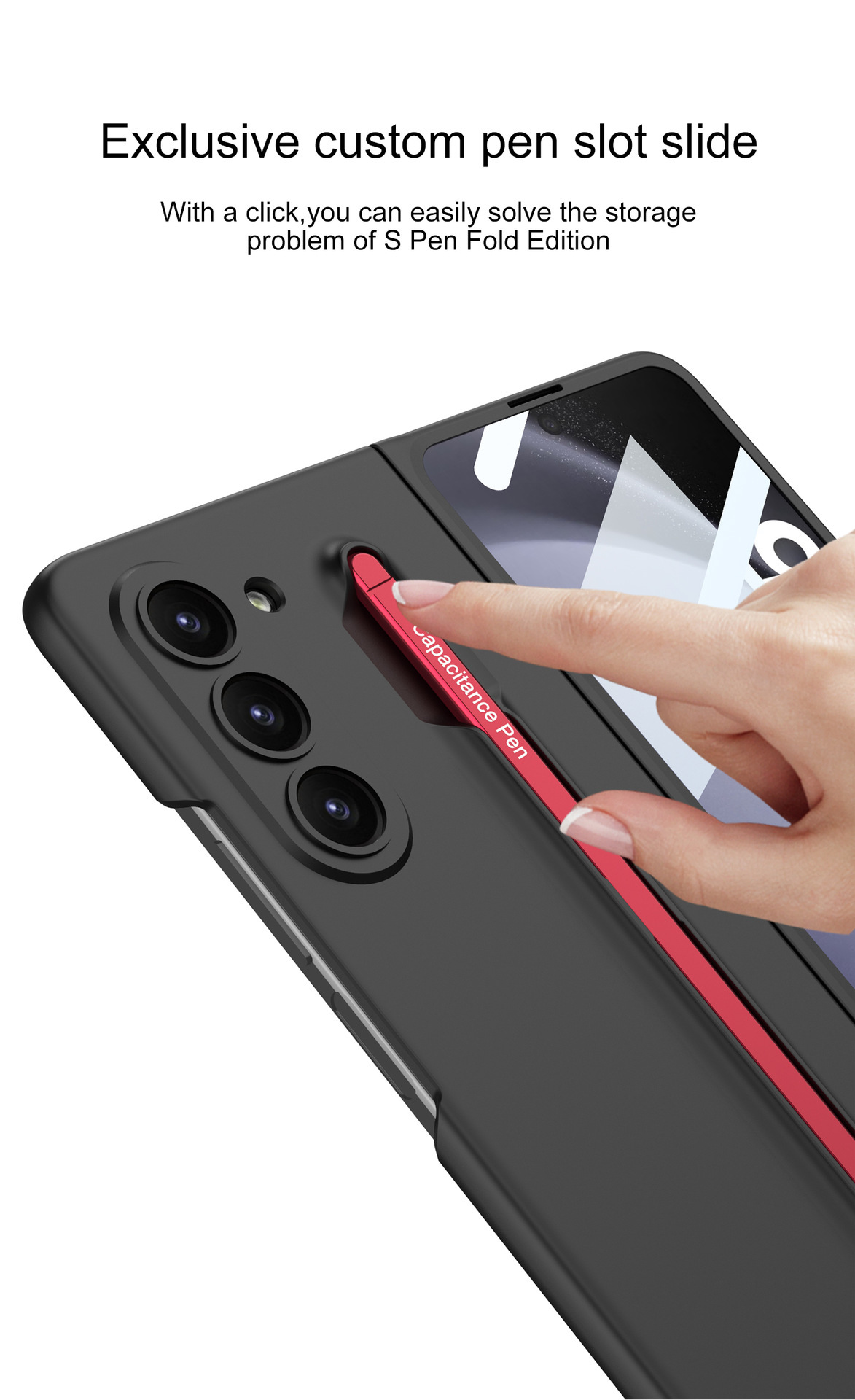 Samsung Z Fold5 Phone Case with Pen Slot and Stylus, Ultra-thin Integrated Screen Protector, New Folding Protective Case