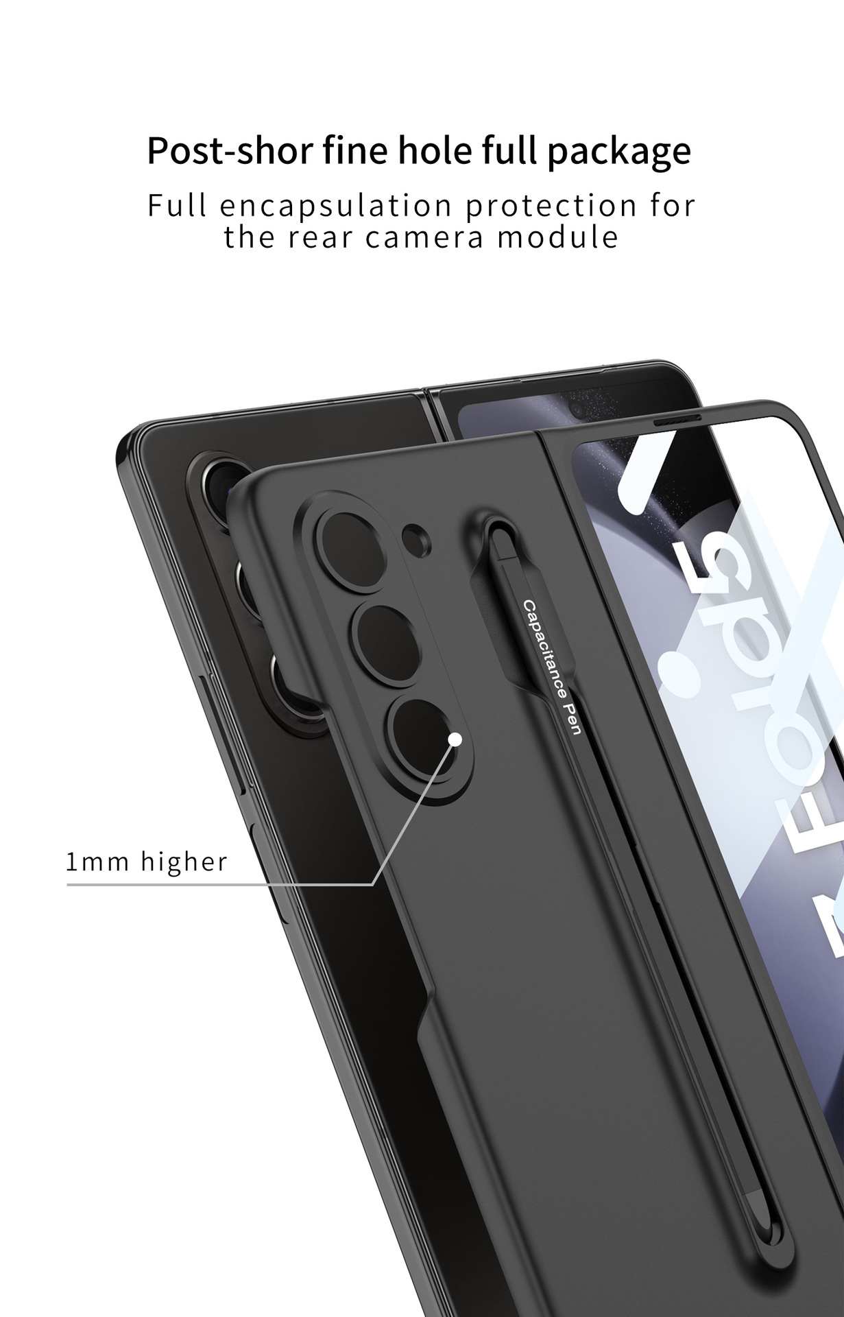 Samsung Z Fold5 Phone Case with Pen Slot and Stylus, Ultra-thin Integrated Screen Protector, New Folding Protective Case