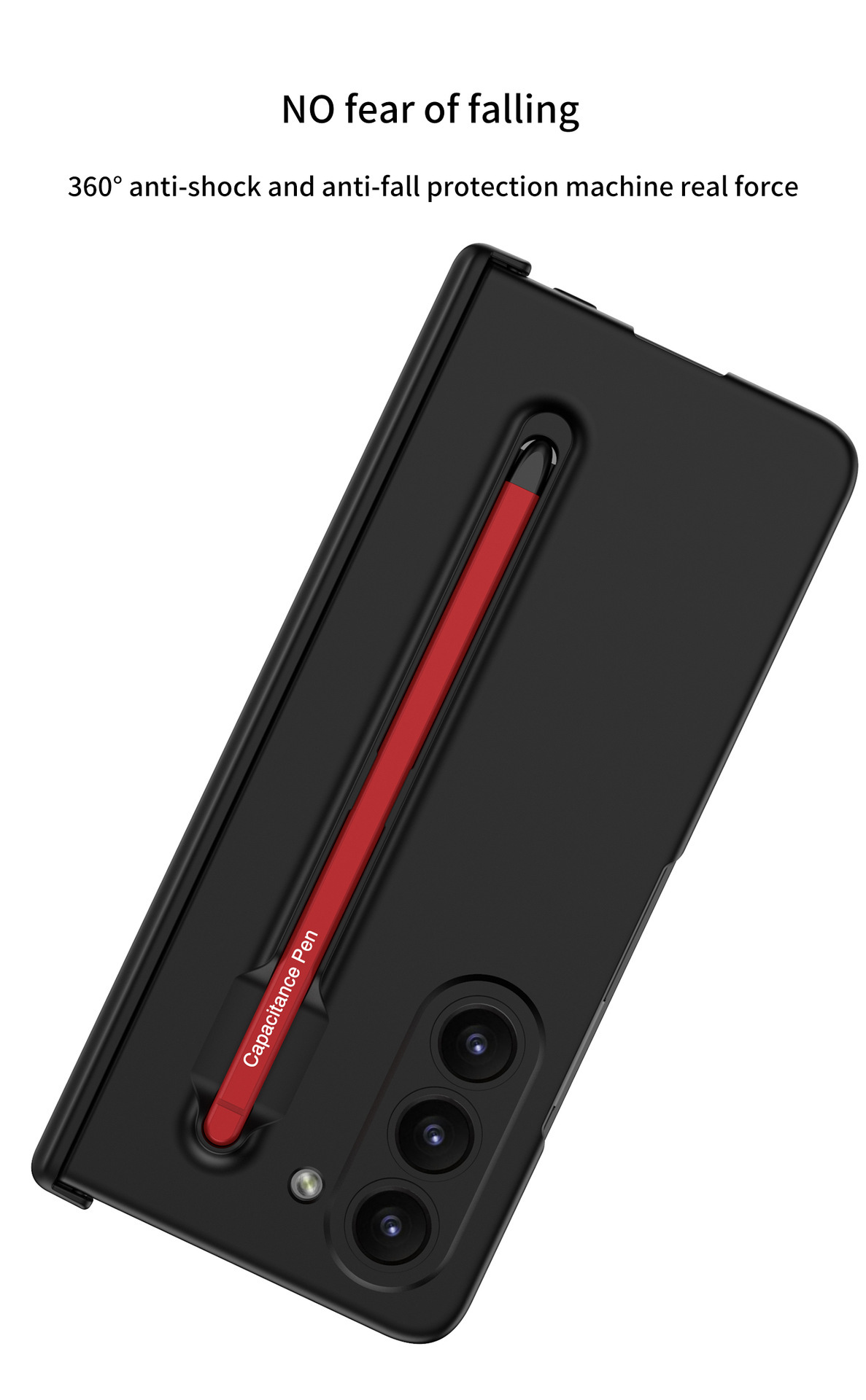 Samsung Z Fold5 Phone Case with Pen Slot and Stylus, Ultra-thin Integrated Screen Protector, New Folding Protective Case