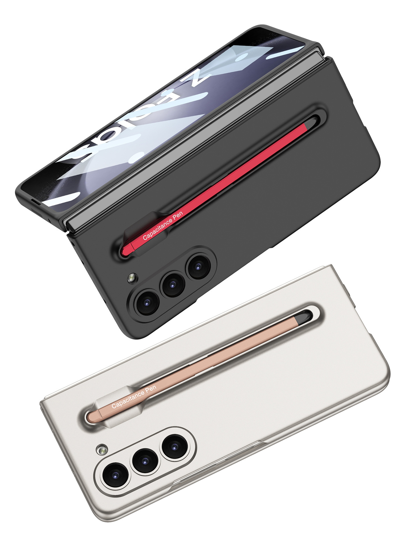 Samsung Z Fold5 Phone Case with Pen Slot and Stylus, Ultra-thin Integrated Screen Protector, New Folding Protective Case