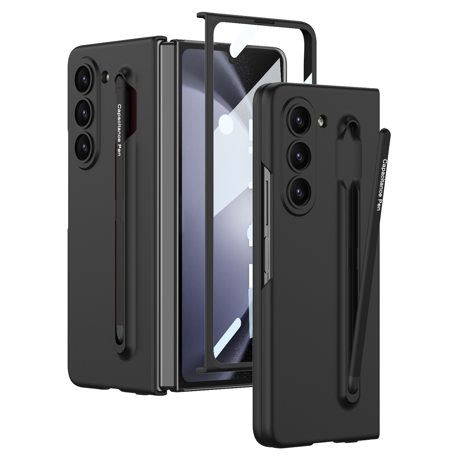 Samsung Z Fold5 Phone Case with Pen Slot and Stylus, Ultra-thin Integrated Screen Protector, New Folding Protective Case