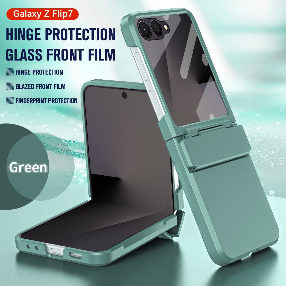 Compatible with Samsung Z Flip 8/7 phone case, 6/5 large viewing window, 4/3 integrated hinge, full-coverage drop protection.