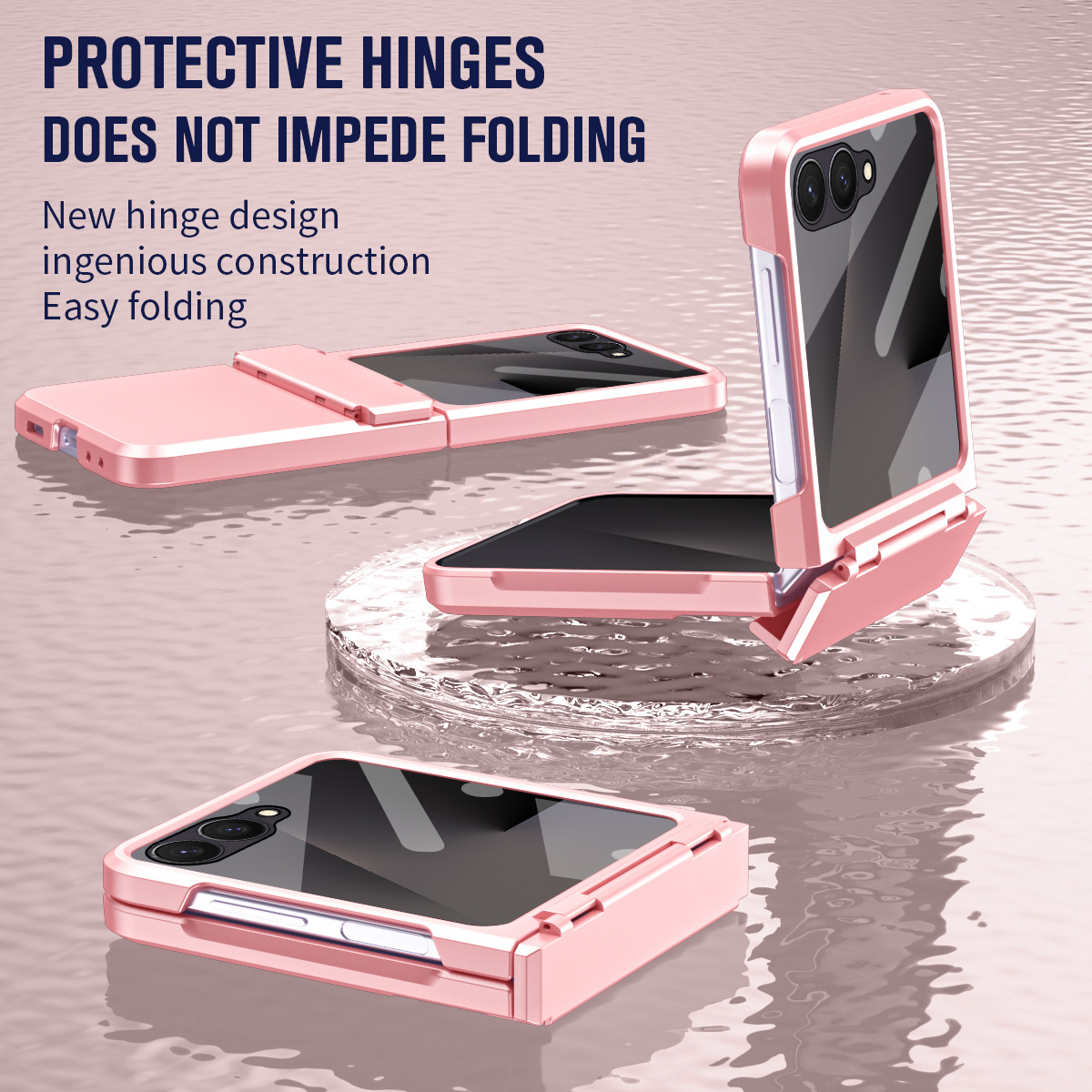 Compatible with Samsung Z Flip 8/7 phone case, 6/5 large viewing window, 4/3 integrated hinge, full-coverage drop protection.