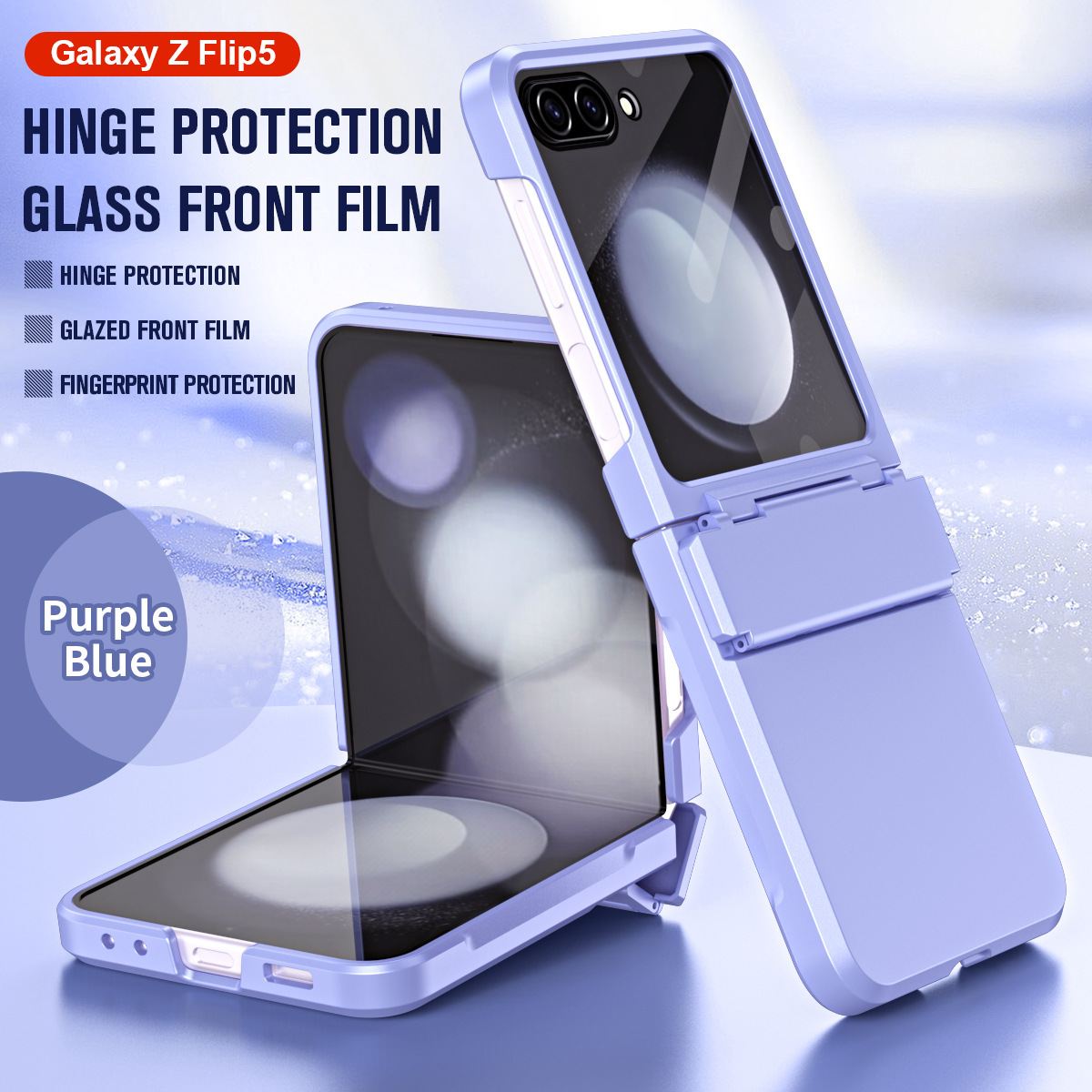 Compatible with Samsung Z Flip 8/7 phone case, 6/5 large viewing window, 4/3 integrated hinge, full-coverage drop protection.