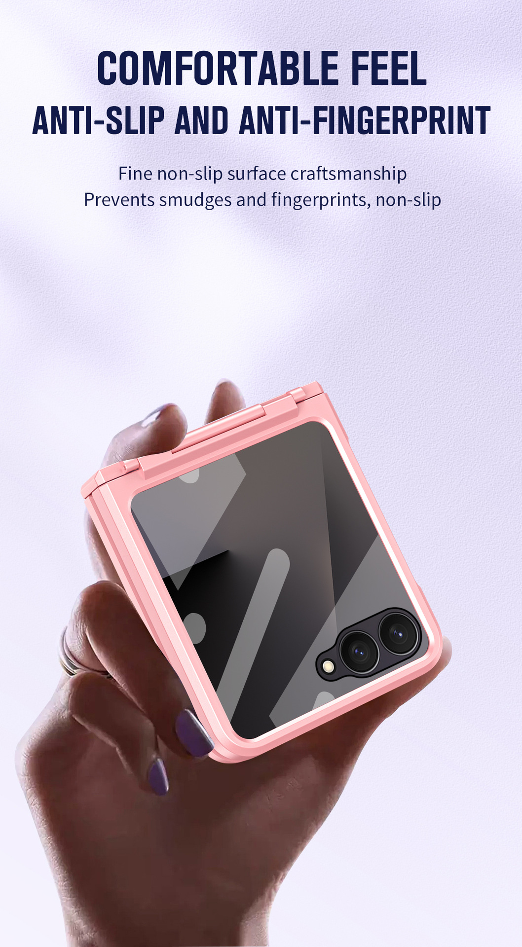 Compatible with Samsung Z Flip 8/7 phone case, 6/5 large viewing window, 4/3 integrated hinge, full-coverage drop protection.