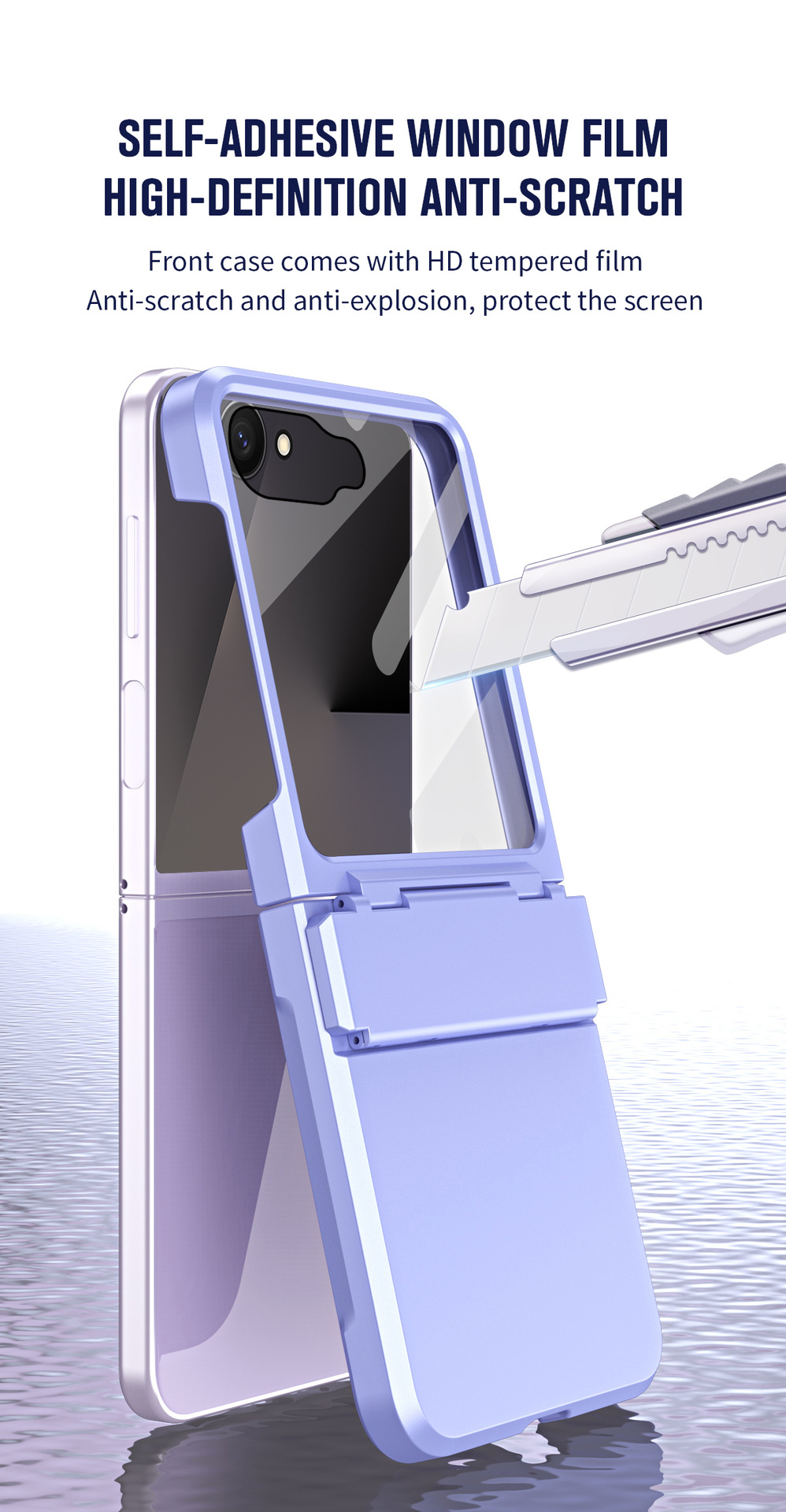 Compatible with Samsung Z Flip 8/7 phone case, 6/5 large viewing window, 4/3 integrated hinge, full-coverage drop protection.