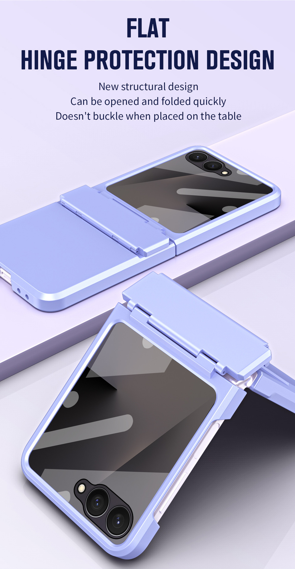 Compatible with Samsung Z Flip 8/7 phone case, 6/5 large viewing window, 4/3 integrated hinge, full-coverage drop protection.