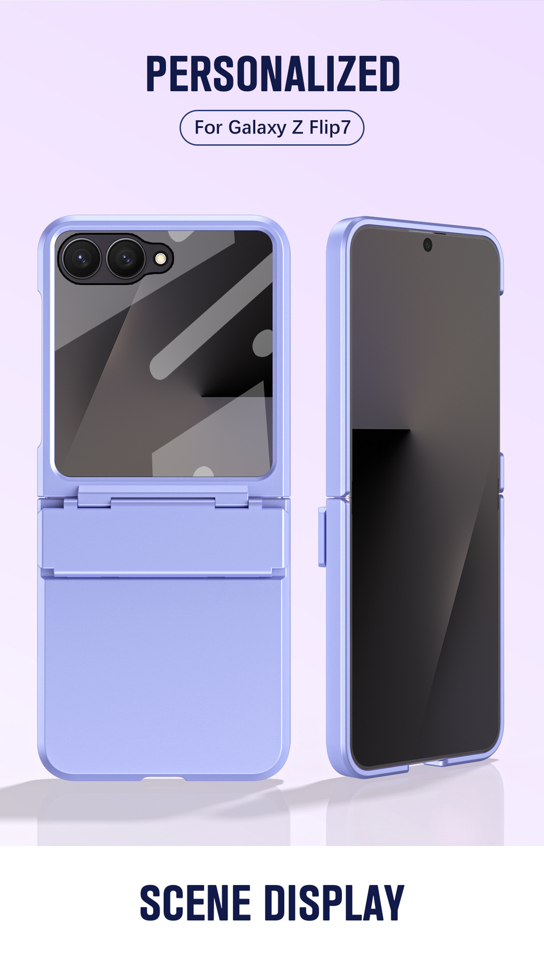 Compatible with Samsung Z Flip 8/7 phone case, 6/5 large viewing window, 4/3 integrated hinge, full-coverage drop protection.