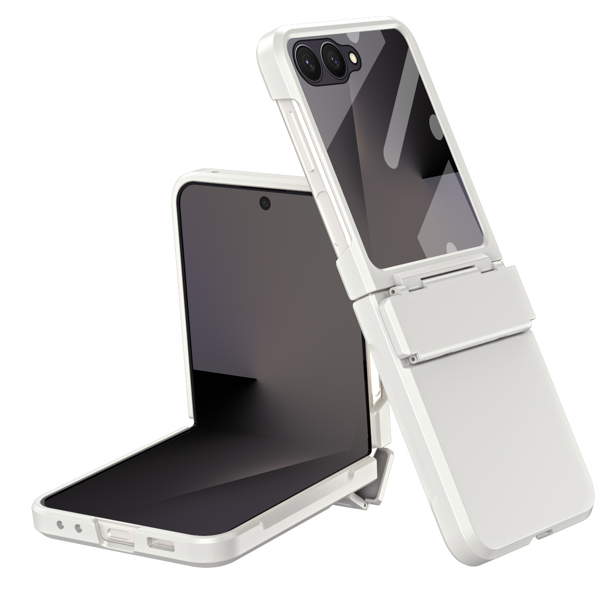 Compatible with Samsung Z Flip 8/7 phone case, 6/5 large viewing window, 4/3 integrated hinge, full-coverage drop protection.