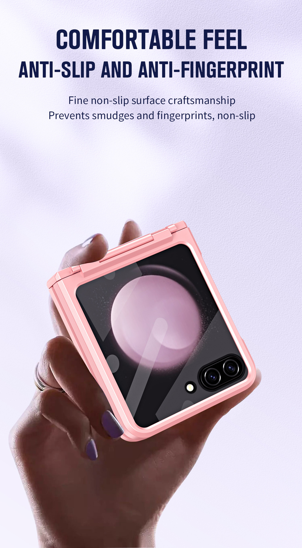 Compatible with Samsung Z Flip 8/7 phone case, 6/5 large viewing window, 4/3 integrated hinge, full-coverage drop protection.