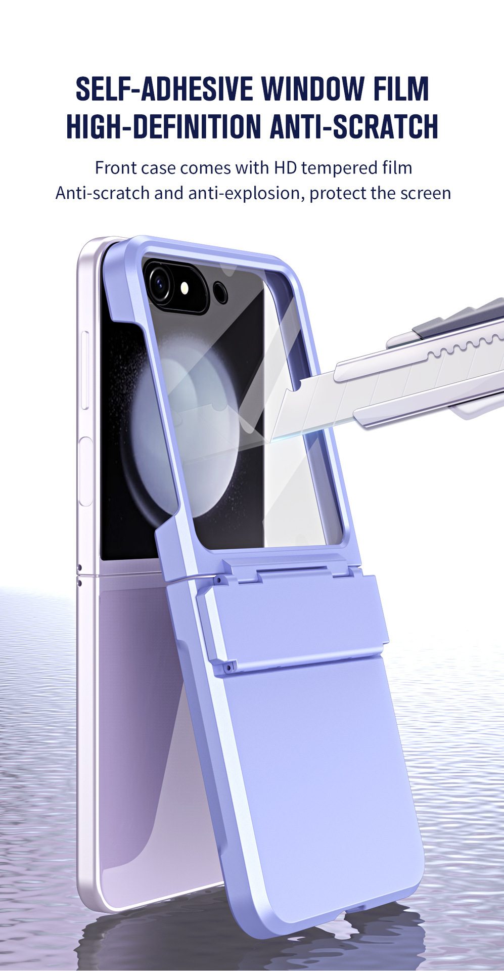 Compatible with Samsung Z Flip 8/7 phone case, 6/5 large viewing window, 4/3 integrated hinge, full-coverage drop protection.