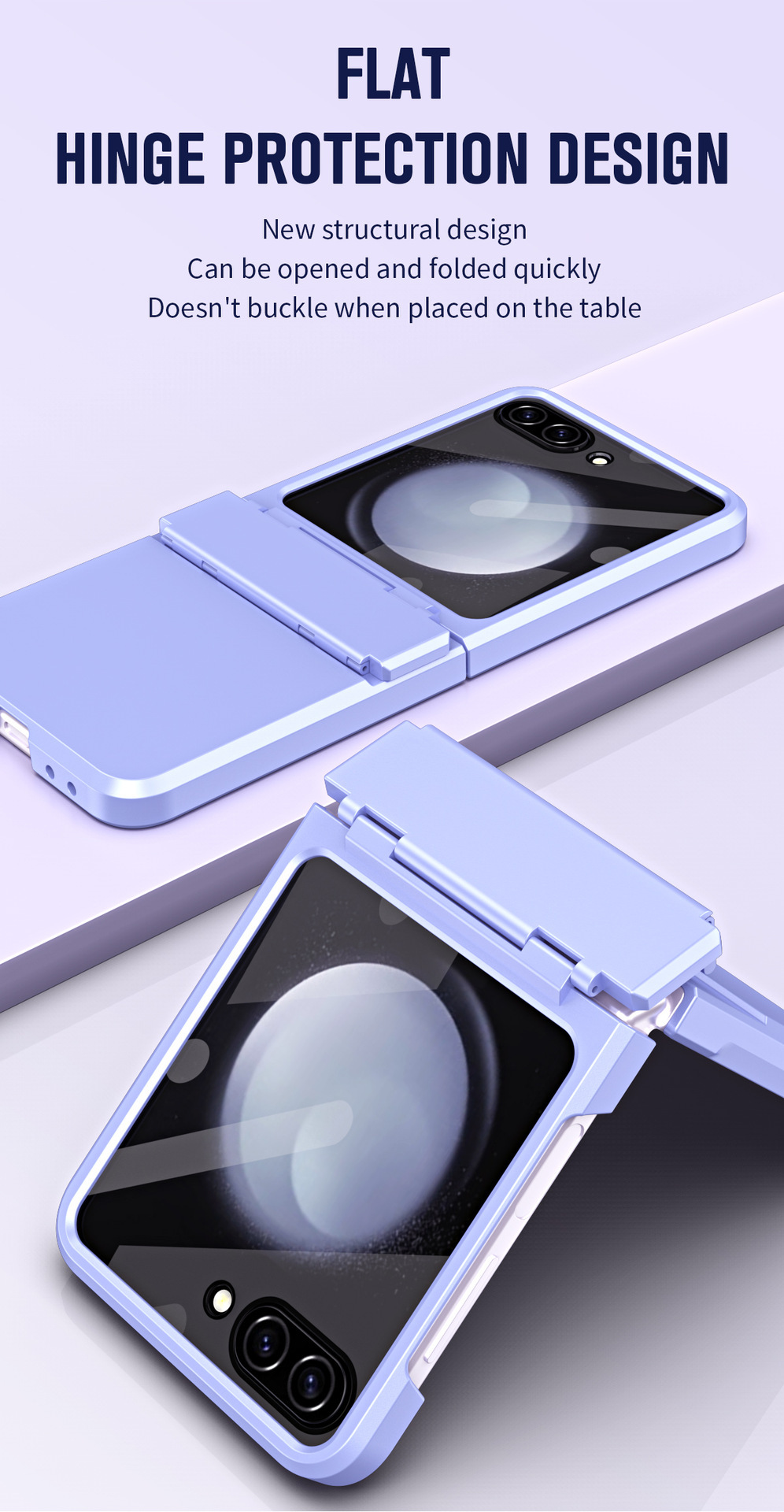 Compatible with Samsung Z Flip 8/7 phone case, 6/5 large viewing window, 4/3 integrated hinge, full-coverage drop protection.
