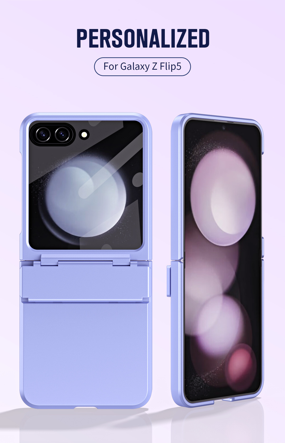 Compatible with Samsung Z Flip 8/7 phone case, 6/5 large viewing window, 4/3 integrated hinge, full-coverage drop protection.