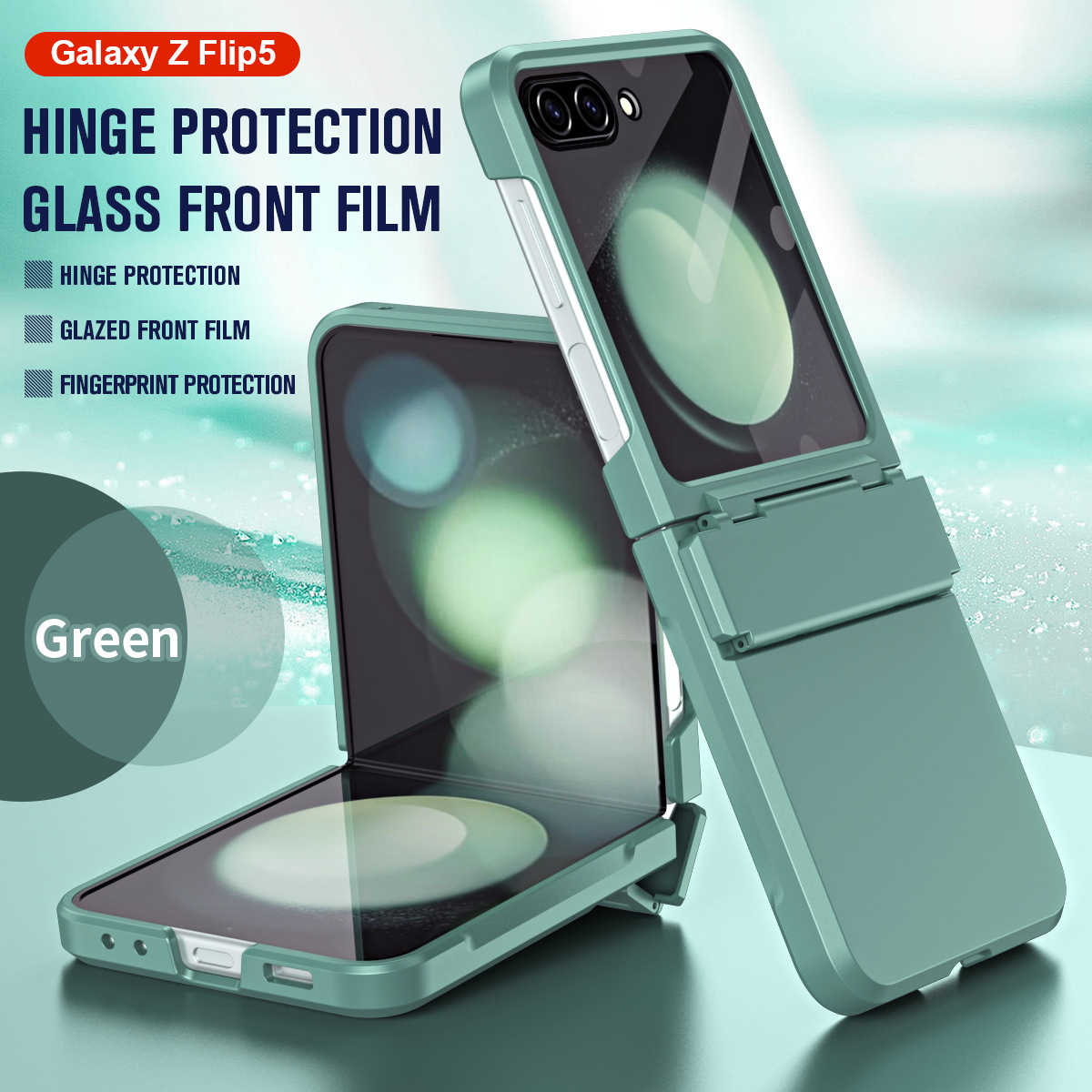 Compatible with Samsung Z Flip 8/7 phone case, 6/5 large viewing window, 4/3 integrated hinge, full-coverage drop protection.