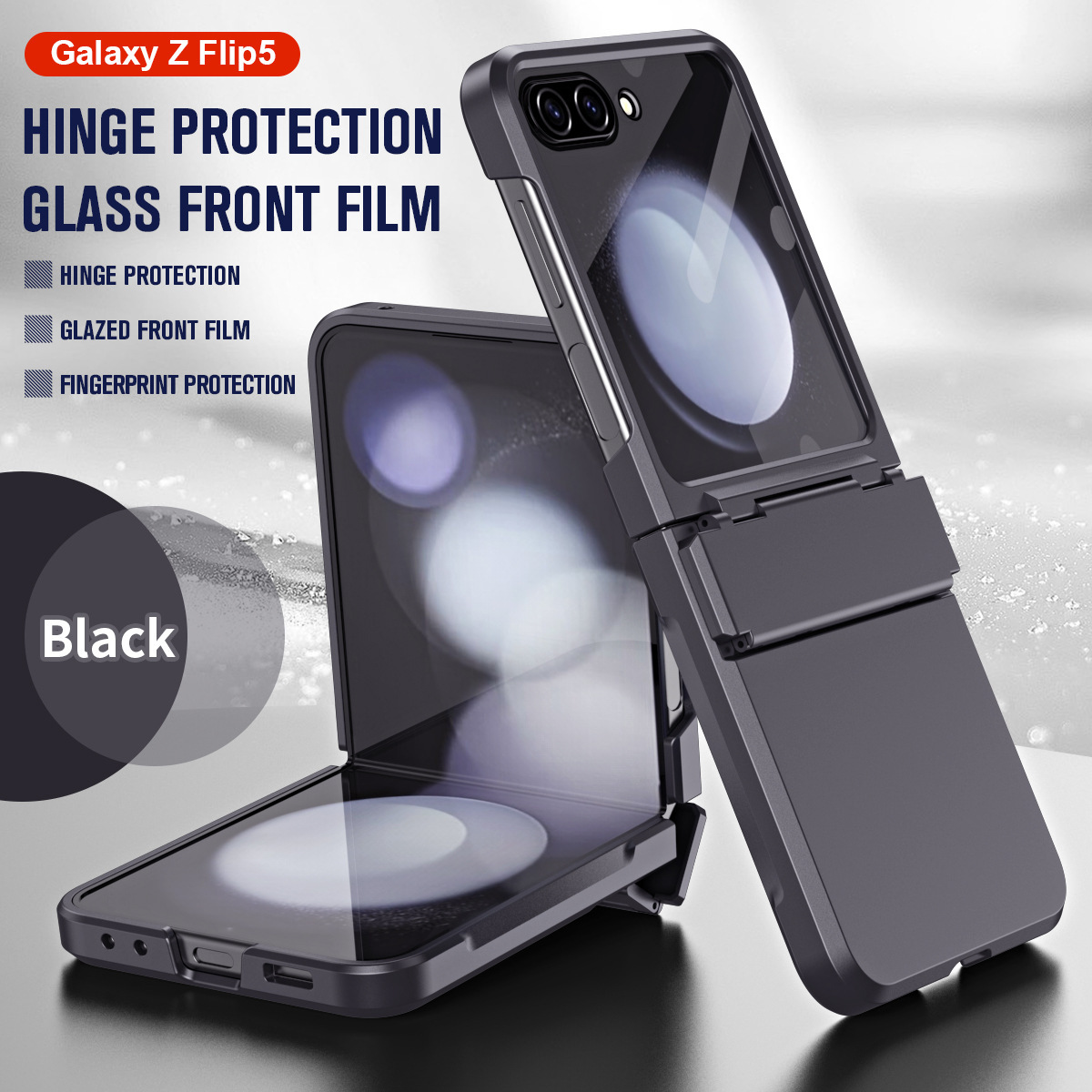 Compatible with Samsung Z Flip 8/7 phone case, 6/5 large viewing window, 4/3 integrated hinge, full-coverage drop protection.