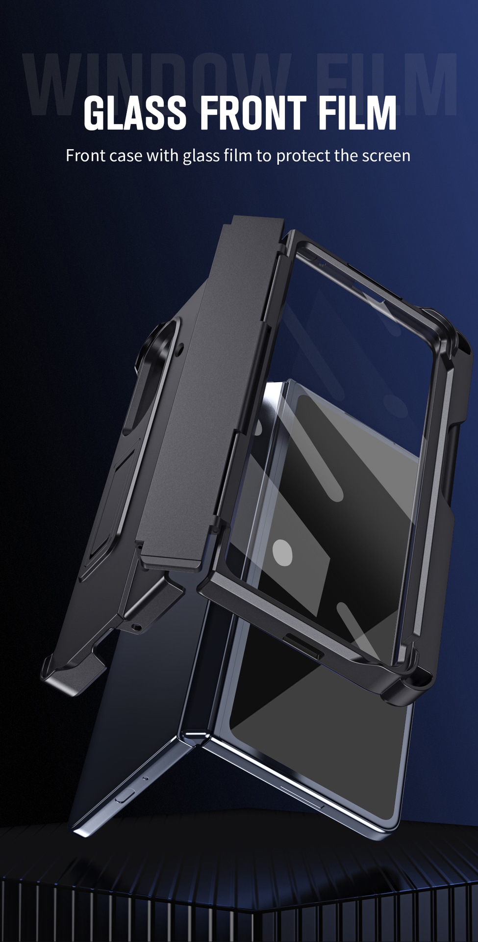 Compatible with Samsung Z Fold8U phone case 7/6/5 with side pen slot, pen hinge, 4/3 full-coverage case, screen protector, and stand.