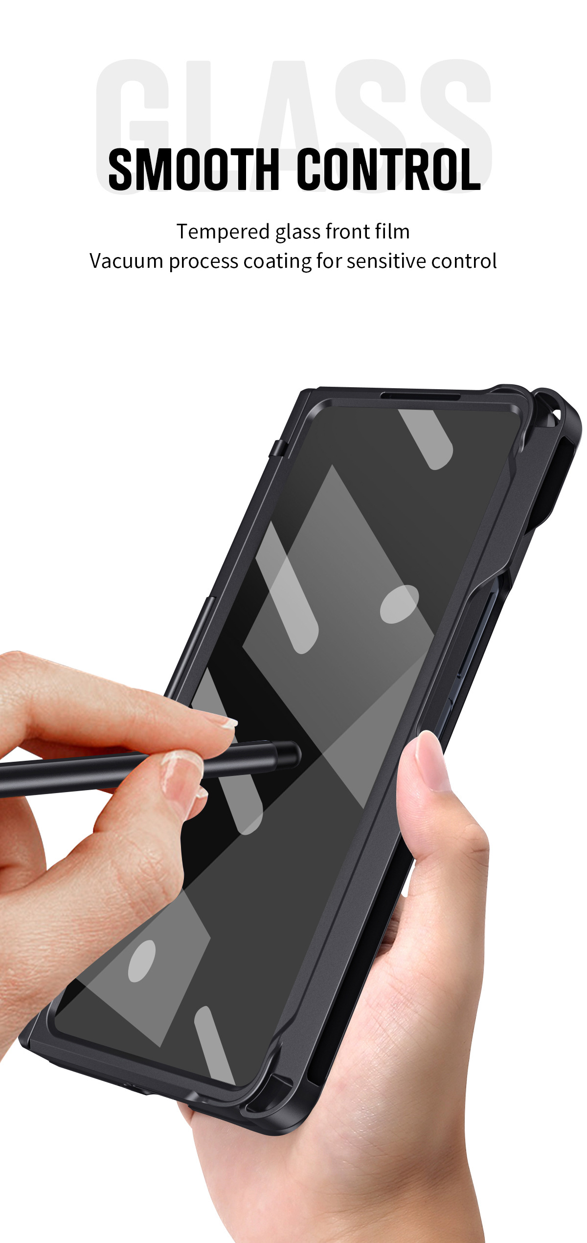 Compatible with Samsung Z Fold8U phone case 7/6/5 with side pen slot, pen hinge, 4/3 full-coverage case, screen protector, and stand.