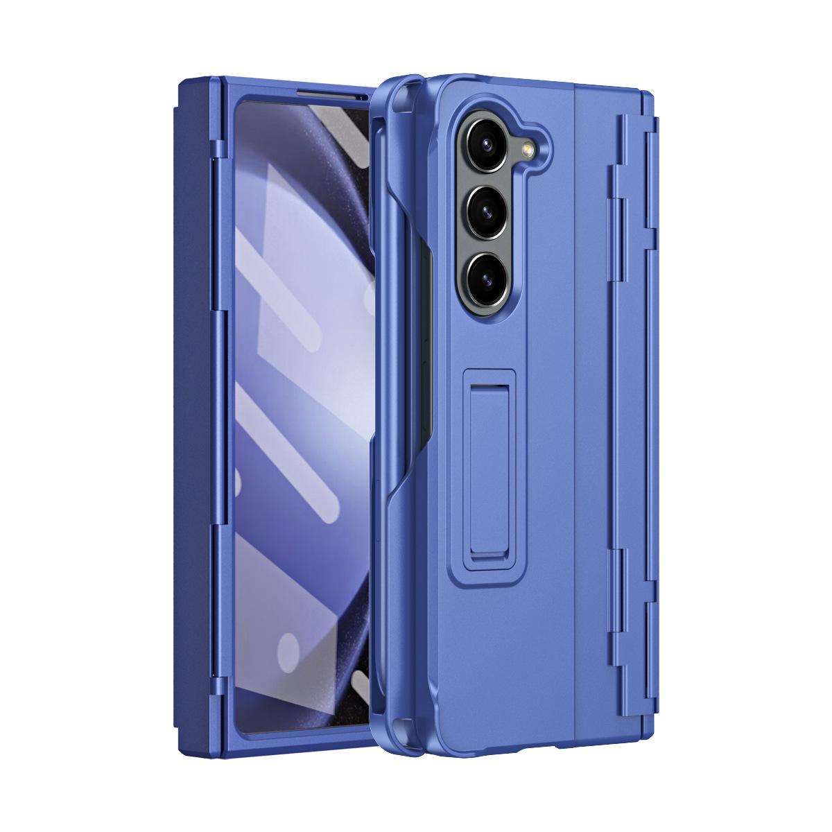 Compatible with Samsung Z Fold8U phone case 7/6/5 with side pen slot, pen hinge, 4/3 full-coverage case, screen protector, and stand.