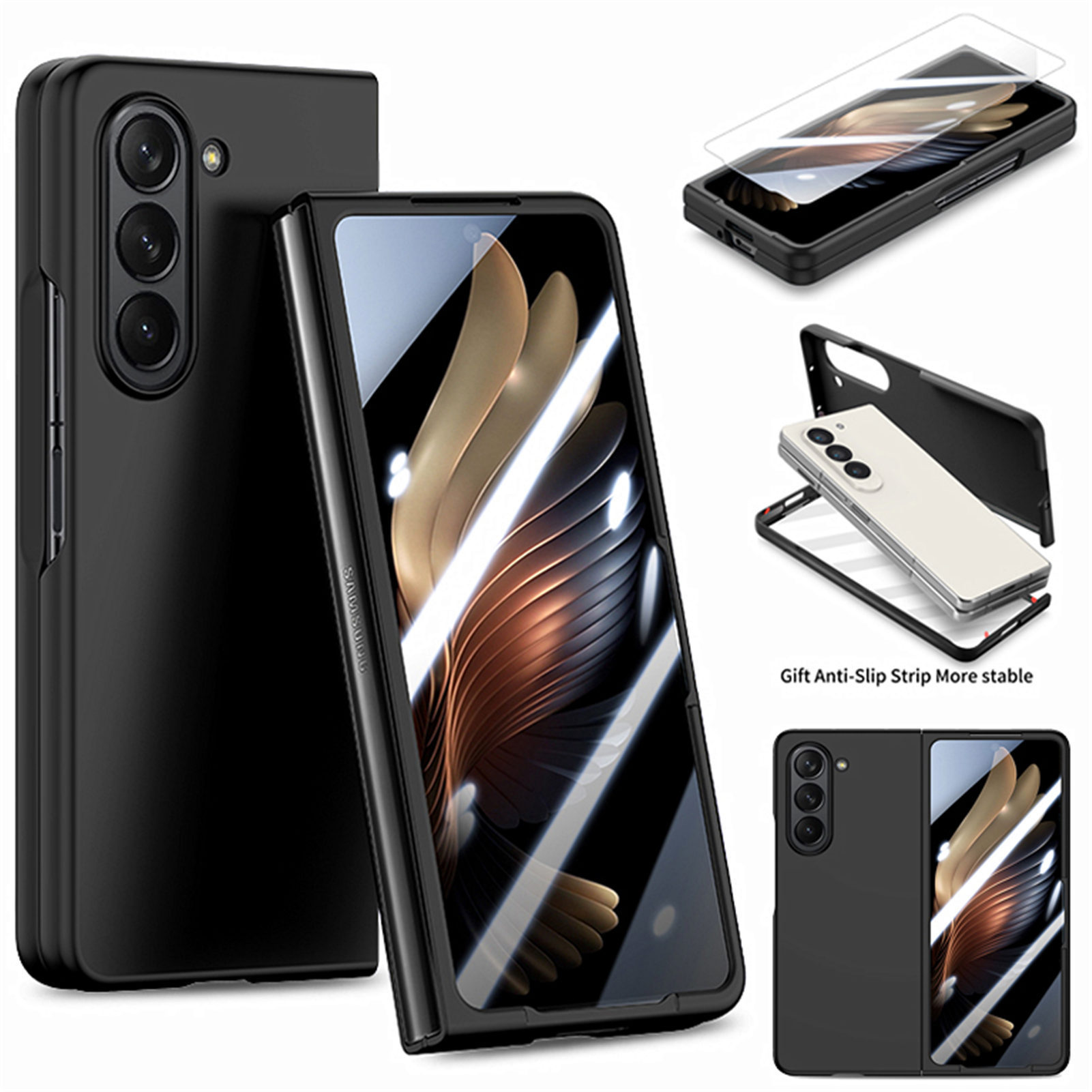 Compatible with Samsung Z Fold8/7 phone case, 6/5 inch ultra-thin skin-feel case, integrated folding screen protector, drop-proof protective case.