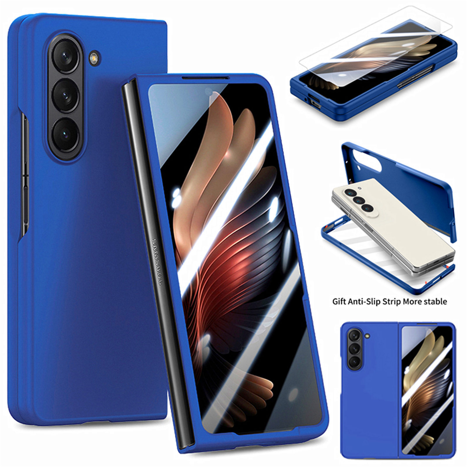 Compatible with Samsung Z Fold8/7 phone case, 6/5 inch ultra-thin skin-feel case, integrated folding screen protector, drop-proof protective case.