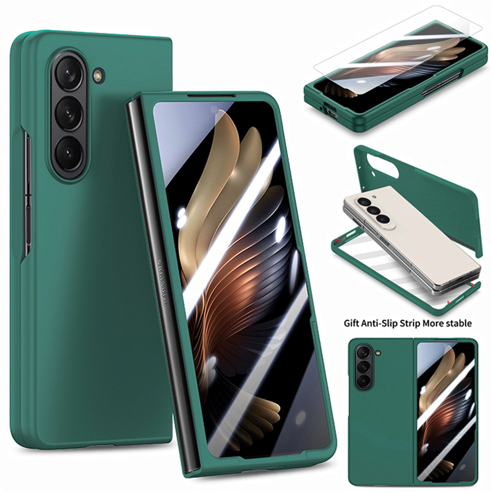 Compatible with Samsung Z Fold8/7 phone case, 6/5 inch ultra-thin skin-feel case, integrated folding screen protector, drop-proof protective case.