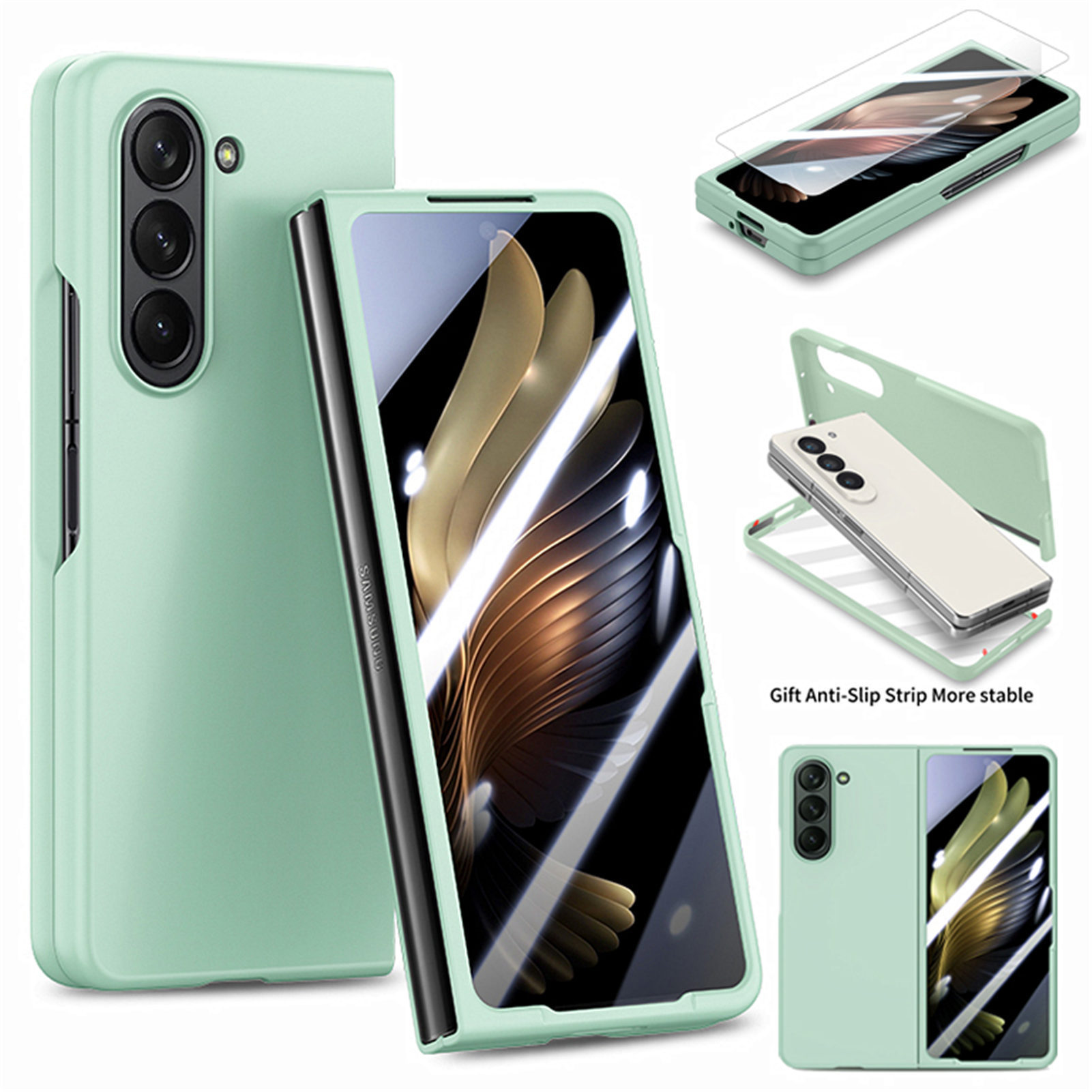 Compatible with Samsung Z Fold8/7 phone case, 6/5 inch ultra-thin skin-feel case, integrated folding screen protector, drop-proof protective case.