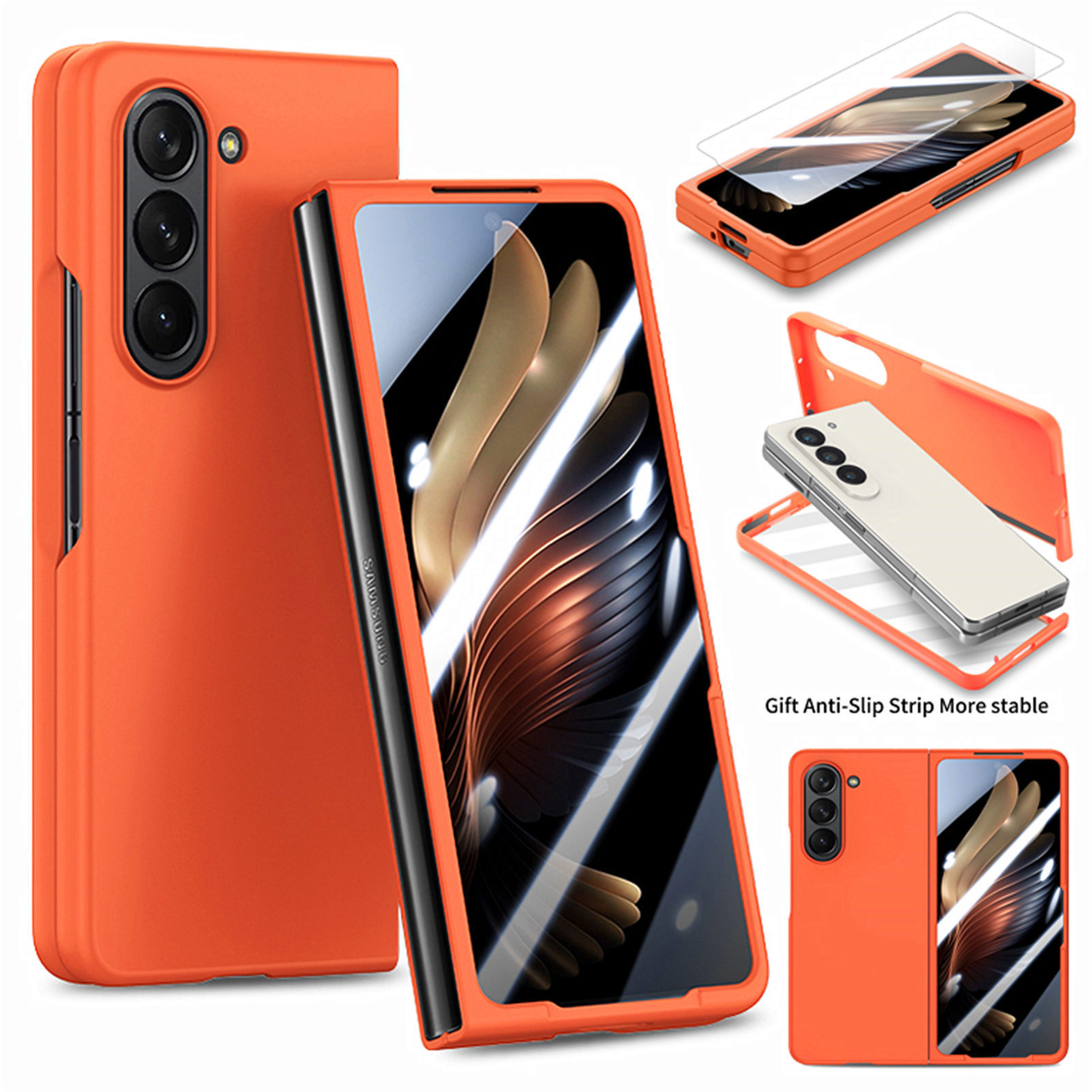 Compatible with Samsung Z Fold8/7 phone case, 6/5 inch ultra-thin skin-feel case, integrated folding screen protector, drop-proof protective case.