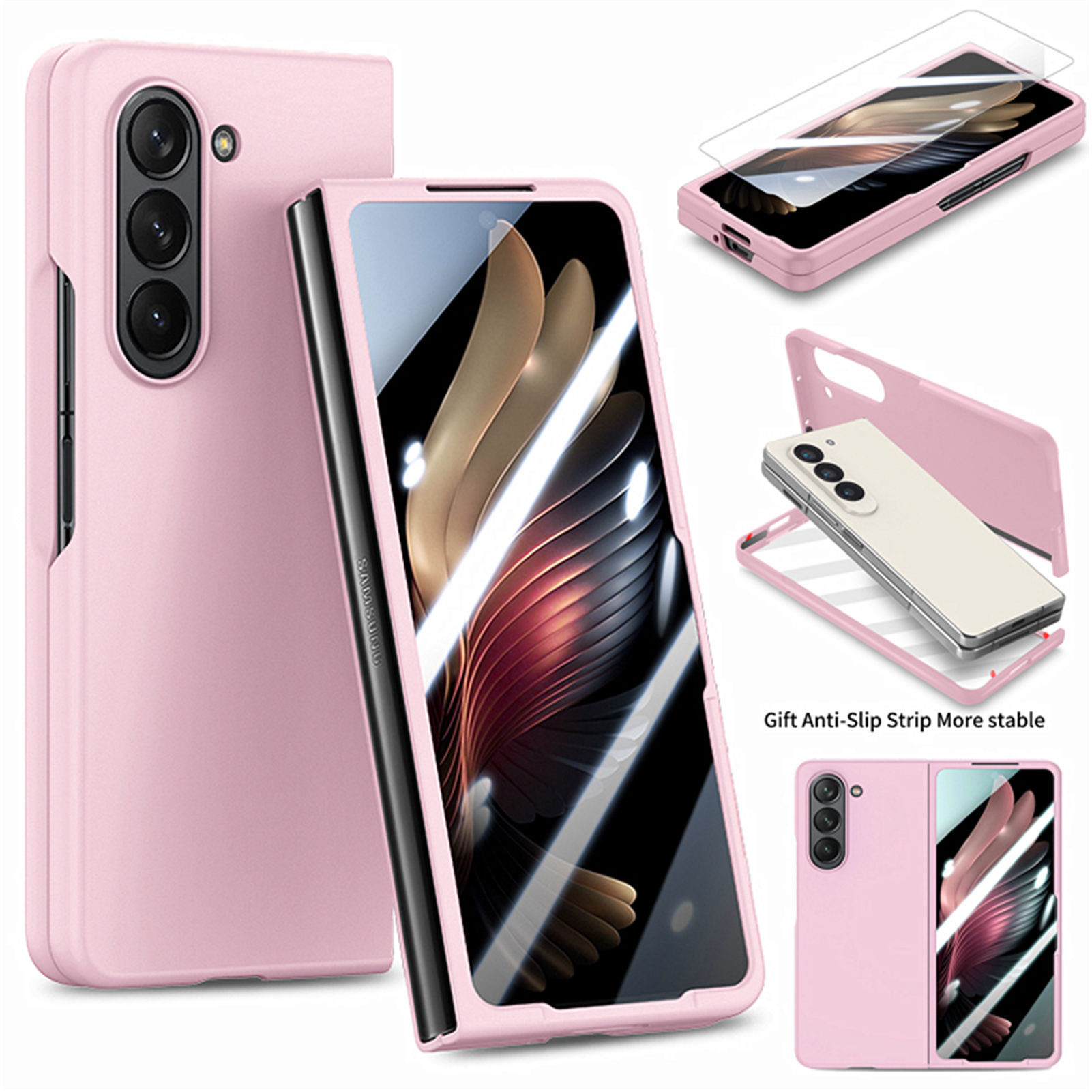 Compatible with Samsung Z Fold8/7 phone case, 6/5 inch ultra-thin skin-feel case, integrated folding screen protector, drop-proof protective case.