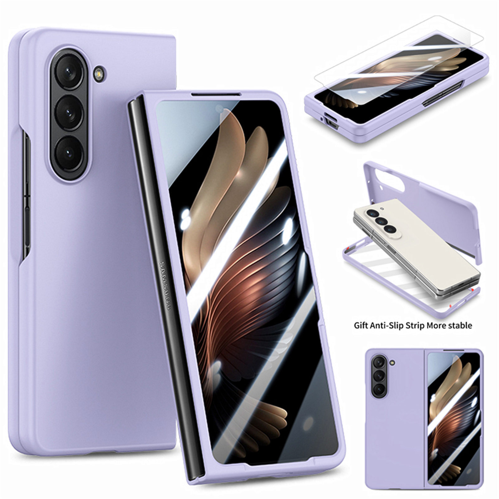 Compatible with Samsung Z Fold8/7 phone case, 6/5 inch ultra-thin skin-feel case, integrated folding screen protector, drop-proof protective case.