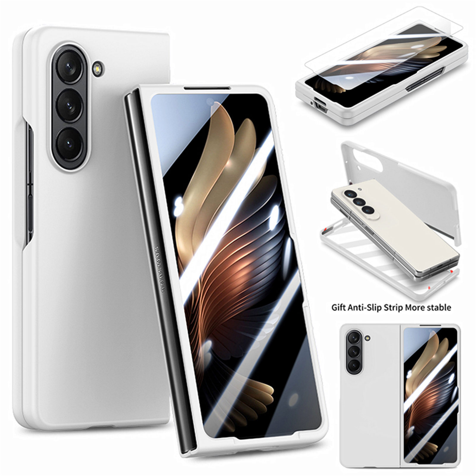 Compatible with Samsung Z Fold8/7 phone case, 6/5 inch ultra-thin skin-feel case, integrated folding screen protector, drop-proof protective case.