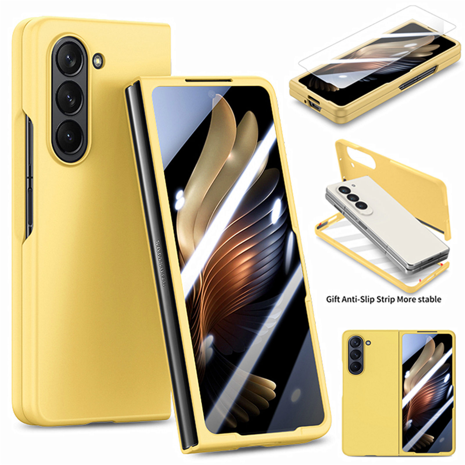 Compatible with Samsung Z Fold8/7 phone case, 6/5 inch ultra-thin skin-feel case, integrated folding screen protector, drop-proof protective case.